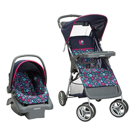 Cosco Lift and Stroll Travel System, Blue, Flower Garden