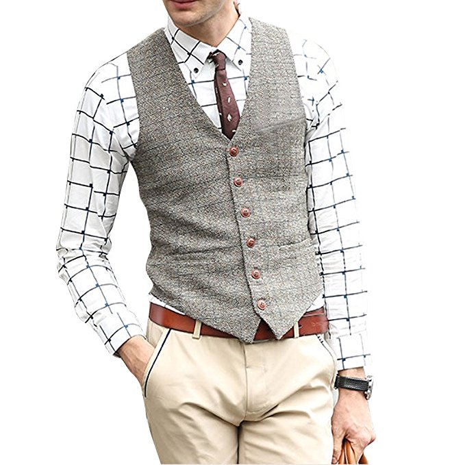 Zicac Men's Unique Advanced Custom Vest Skinny Wedding Dress Waistcoat