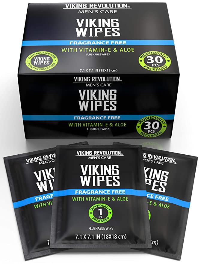 Flushable Wet Wipes for Adults Unscented- 30 Individually Wrapped Travel Wipes- Disposable Toilet Wipes with Vitamin E and Aloe
