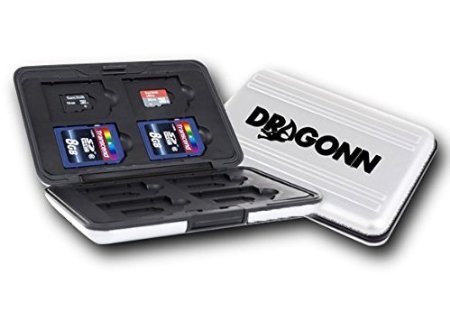DRAGONN Memory Card Protector Case Holds 8 SD and 8 Micro SD Memory Cards