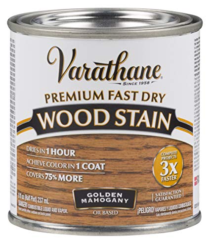 Varathane 262033 Premium Fast Dry Wood Stain, 1/2 Pint, Golden Mahogany