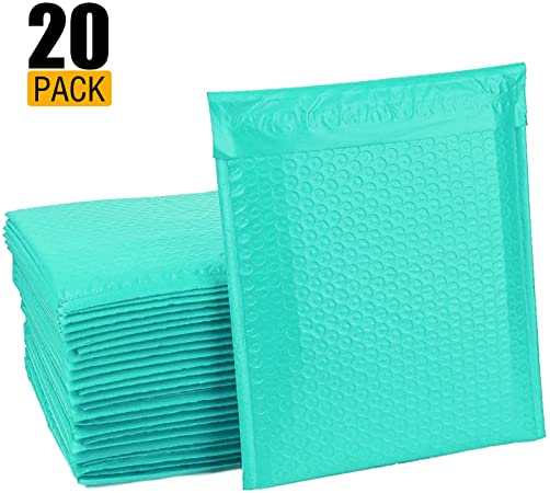 #2 8.5 x 11 inch Padded Envelopes Cushioned Poly Teal Bubble Mailer Self Seal Teal Shipping Envelopes Pack of 20