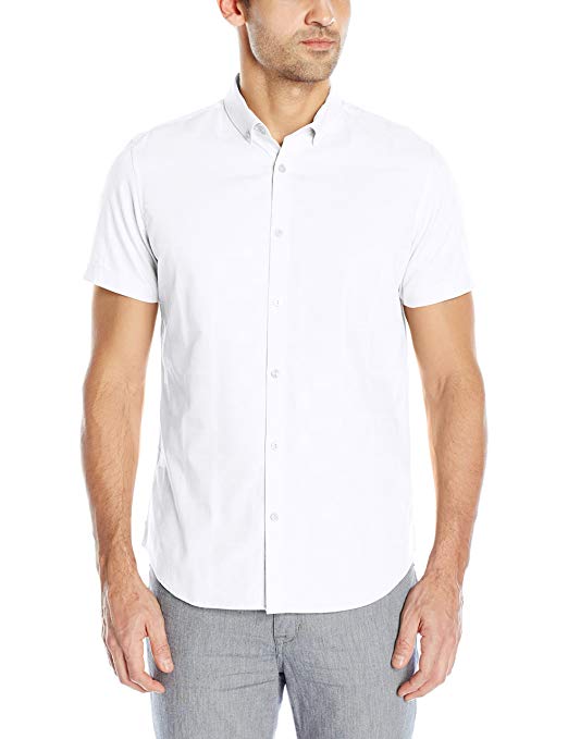 Calvin Klein Men's Short Sleeve Woven Button Down Shirt