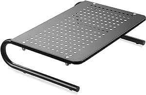 suptek Monitor Stand Riser, Metal Screen Riser Stand for Laptop, Computer, Printer and All Flat Screens, PC Stand with Vented Platform and Extra Underneath Storage, Hold up to 20KG