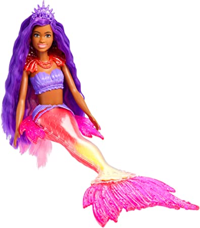 Mermaid Barbie Brooklyn Doll with Phoenix Pet and Accessories, Mermaid Toys with Interchangeable Fins​​​