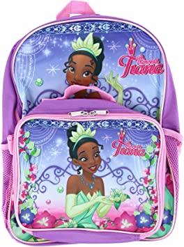 Princess Girl's Tiana 16" Backpack W/ Detachable Lunch Box