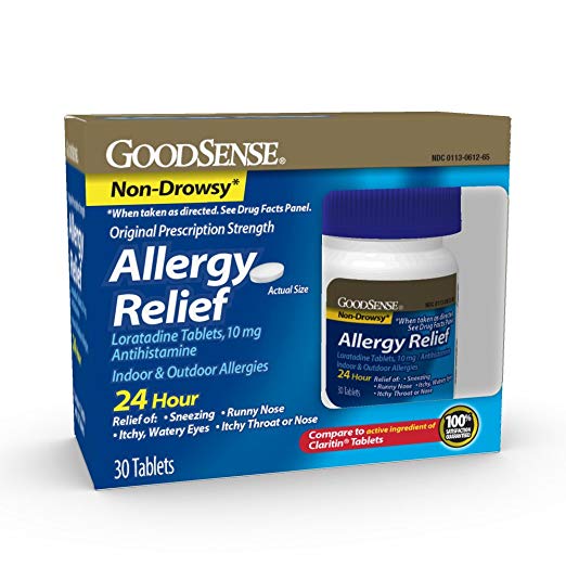 GoodSense Allergy Relief Loratadine Tablets, 10 mg, 30 Count Allergy Pills for Allergy Relief