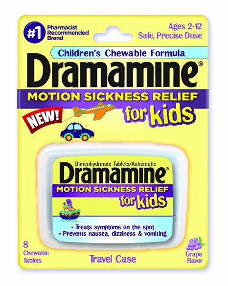 Dramamine Motion Sickness Relief for Kids 8 Ct (2 Pack)