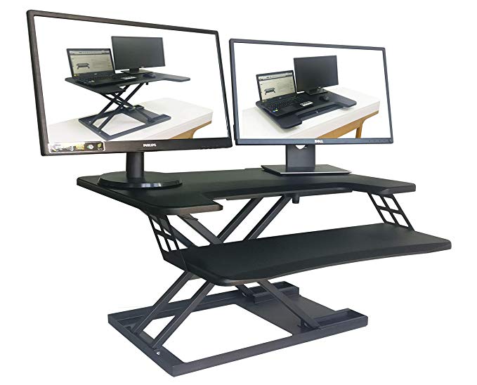 Adjustable Standing Desk Comfortable Sit and Stand Converter,Computer Laptop Workstation Best Fits Different Height Laptop Desk Riser