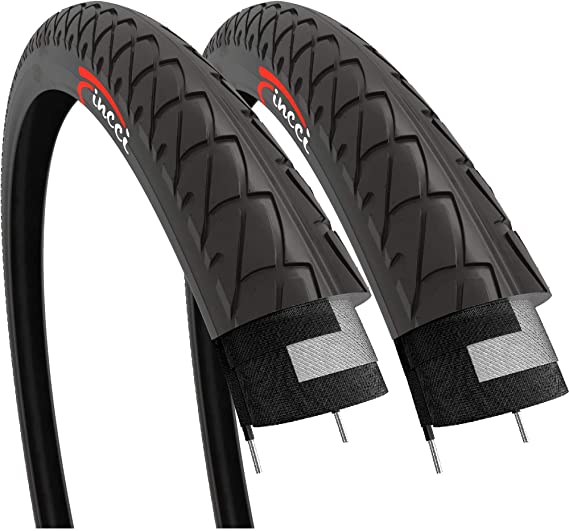Fincci Pair 26 x 2.125 Inch 54-559 Slick Foldable Tires for Cycle Road Mountain MTB Hybrid Bike Bicycle - Pack of 2