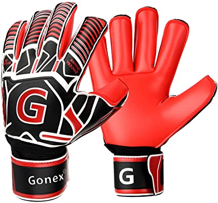 Gonex GK Goalie Gloves Soccer Goalkeeper Gloves with Fingersave Spines, Youth & Adult Pro-Level Gollies Golly Gloves, Roll Cut Finger Protection, 3.5mm Superior Grip