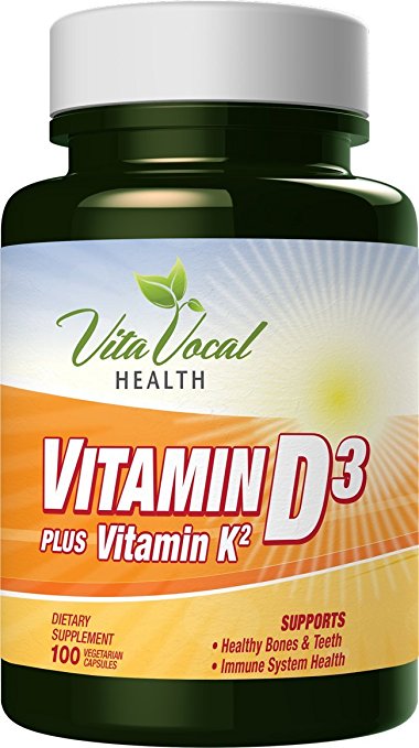 Vitamin D3 2000 IU Plus K2 35mcg Supplement