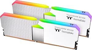 Thermaltake TOUGHRAM XG RGB White DDR4 4600MHz 16GB (8GB x 2) 16.8 Million Color RGB Alexa/Razer Chroma/5V Motherboard Syncable RGB Memory RG06D408GX2-4600C19B