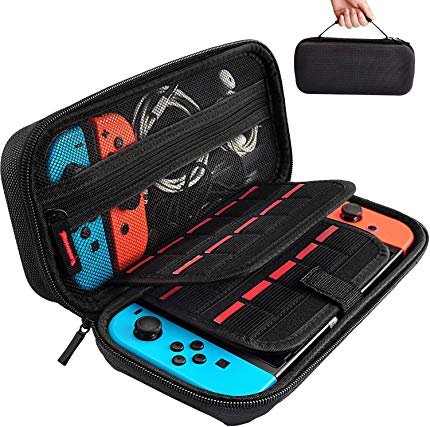 Tyuobox Carrying Case for Nintendo Switch with 20 Games Cartridges Protective Hard Shell Travel Switch Pouch for Nintendo Switch Console & Accessories, Black