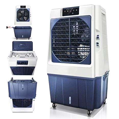 DUOLANG Outdoor Portable Evaporative Air Cooler with Fan & Humidifier,Swamp Cooler with Remote Control and LED Display,Air Conditioner 3 Speeds,Cools Rooms up to 861.1-1076.4Sq.Ft DL-80E