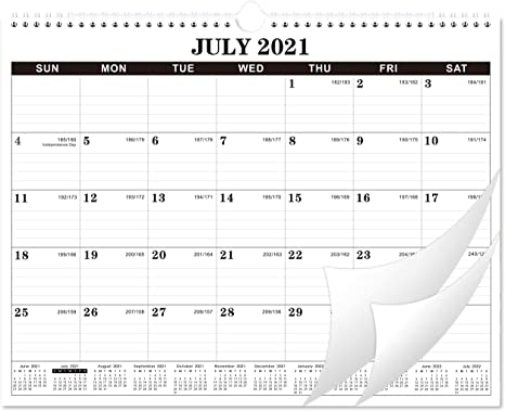 2021-2022 Calendar - Wall Calendar 2021-2022, July 2021 - December 2022, 14.8'' x 11.5'', Twin-Wire Bound Wall Calendar, Large Blocks with Julian Dates, Perfect for Easy Planning