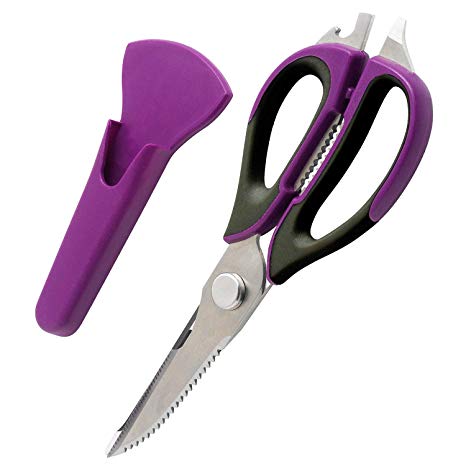 Kitchen Scissors Heavy Duty Multifunctional Stainless Steel Kitchen Shears for Poultry, Seafood, Scallop, Herb, Scissoring, Dishwasher Safe Culinary Scissors