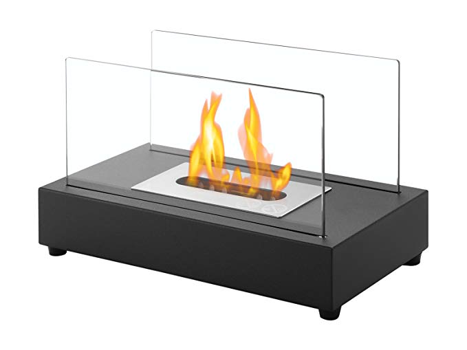 Ignis Portable Tabletop Ventless Bio Ethanol Fireplace - Tower (Black)