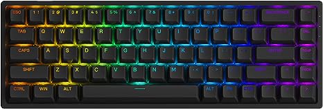 Akko Keycaps Top Printed Shine-Through with ASA Profile, Black Keycaps PBT Double-Shot Keycaps for Mechanical Keyboards