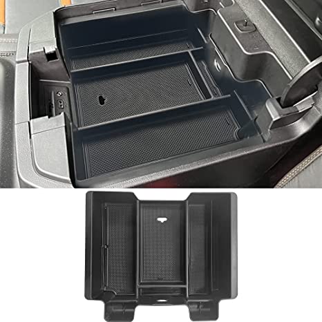 Vesul Armrest Organizer Compatible with 2020-2023 Chevy Silverado&GMC Sierra 2500HD 3500HD / 2019-2022 Silverado&Sierra 1500 Center Console Tray Full Console w/Bucket Seats ONLY