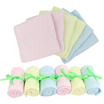 Baby Washcloths Wipes Ultra Soft - 100% Natural Organic Bamboo Face Towel - Premium Extra Soft & Absorbent Baby Wash Cloth - Perfect 10"x10" 6 Pack Reusable Wipes for Newborn Boy & Girl by Diggold