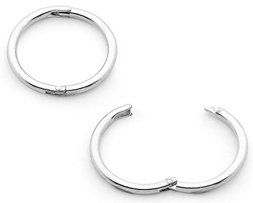 365 Sleepers 1 Pair Solid Sterling Silver 18G Hinged Hoop Sleeper Earrings Made In Australia