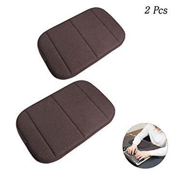 2 Pack Portable Computer Elbow Wrist Pad, Hatisan Premium Memory Cotton Desktop Keyboard Arm Rest Support Mat for Office Home Laptops - More Comfort & Less Strain(7.9 x 11.8）(Brown)
