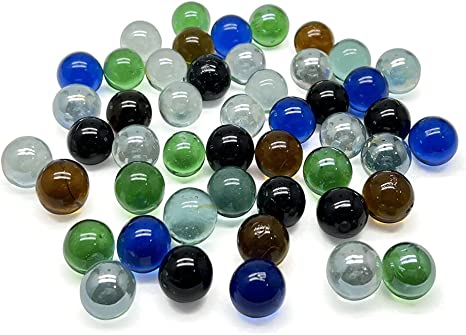 60 Pack 0.63 Inch Checkers Marbles Balls, for Marbles Game, 6 Colors