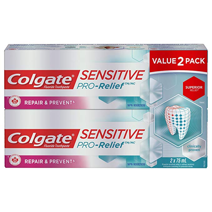 Colgate Sensitive Pro Relief Repair & Prevent Toothpaste, 2 x 75 mL