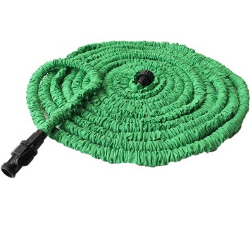 Quality Source Products TM Expandable Hose 100 Feet Green Expanding No Kinking Flexible Lightweight Super Strong As Seen On TV Shrinking Hose Flexable Hose Expands to 3 Times its Original Length Water Garden Plants Grass