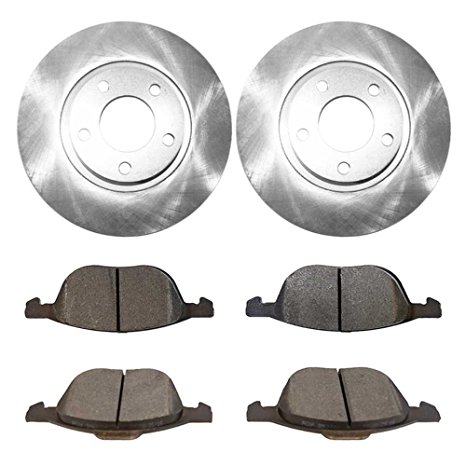 Prime Choice Auto Parts RSMK41365-41365-1044-2-4 4 Front Semi Metallic Brake Pads and 2 Brake Rotors