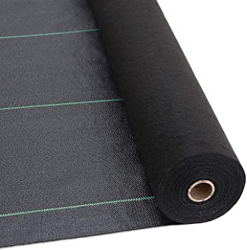 Ohuhu 4 x 100 FT Landscape Fabric Weed Barrier Fabric Dual-Layer Premium 5oz Mulch for Landscaping, Heavy-Duty Weed Block Gardening Mat Fabrics, Weed Control Ground Cover for Garden, Raised Bed