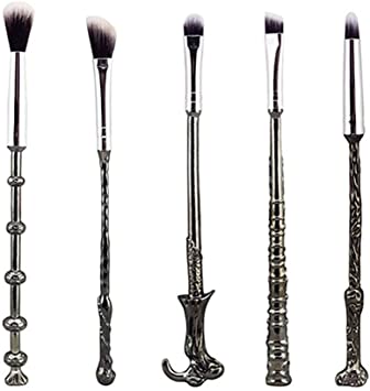 Wizard Wand Potter Makeup Brushes,5 sets Brushes for Foundation Blending Blush Concealer Eyebrow Face Powder Makeup Brushs with Gift Potter Snitch Gold Necklace