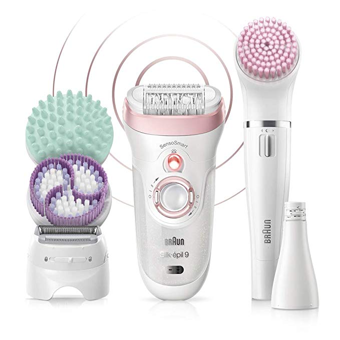 Braun Silk-Epil Beauty Set 9 9-995 9-in-1 Hair Removal - Epilator, Shaver, Exfoliator, Cleansing Kit, 2 Pin UK Bathroom Plug