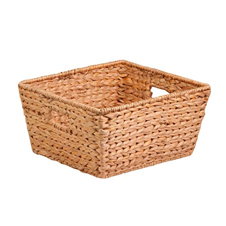 Honey-Can-Do STO-02885 Tall Water Hyacinth Basket Bin, Large, 15 L x 15 W x 8 H