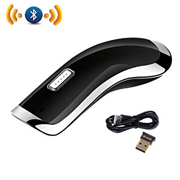 PowerRider Mini Bluetooth Wireless Handhede Barcode Scanner CCD Bar Code Reader For ipad/iphone/android Smartphone support Phone Screen (Black)