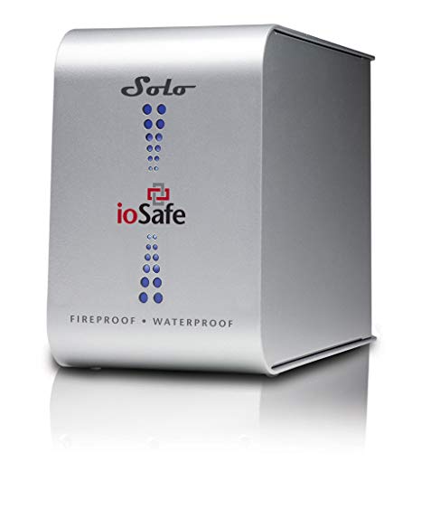 IoSafe Solo 1 TB  Fireproof and Waterproof External Hard Drive   1 Year Data Recovery Service SL1000GBUSB20 (Silver)