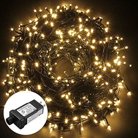 Excelvan Safe Low Voltage 500 LEDs 100M/328FT Fairy String Lights with 8 Modes for Bedroom Patio Party Wedding Christmas Decoration, Warm White