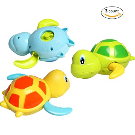 Baby Bath Toy, Dmeixs Wind Up Toys, Bathtub Turtle Toys for Toddlers, floating Toys BPA free, Eco-friendly Material, 3 in 1