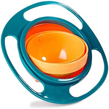 Doyime Non Spill Feeding Toddler Gyro Bowl 362 Rotating for Baby Kids Avoid Food Spilling