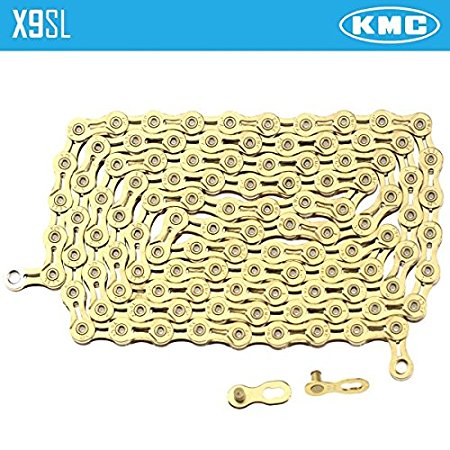 KMC X9SL Mountain Road Bike Chain Ti & Gold for Shimano Sram 9 Speed