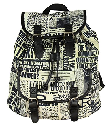 Harry Potter Daily Profit Newspaper Print Slouch Backpack