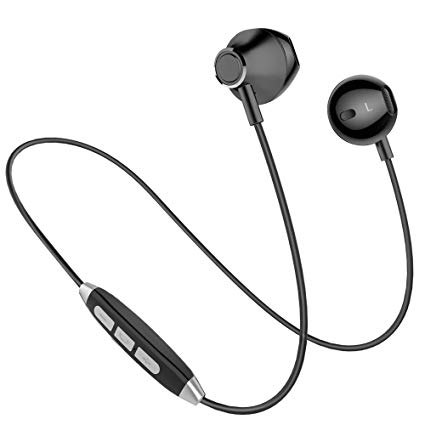 Bluetooth Headphones, Bluetooth Earbuds, Wireless Earbuds, In-Ear HD HiFi Stereo Earphones with Mic, Secure Fit, Noise Cancelling, Sweatproof, Magnetic, Lightweight, for Gym, Running