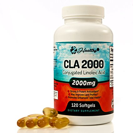 CLA Oil Supplement - 120 Softgel Capsules (2 Month Supply), Weight Loss Pills for Women & Men Diet, Natural Conjugated Linoleic Acid, 2000mg Per Serving