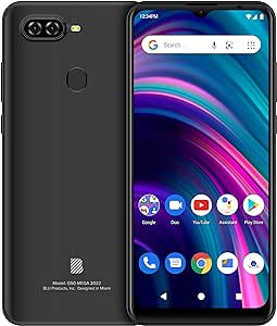 BLU G50 Mega 2022 G0670WW 32GB Dual SIM GSM Unlocked Android Smartphone (Black)