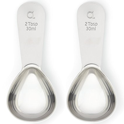 Apace Living Coffee Scoop (Set of 2) - 2 Tablespoon (Tbsp) - The Best Stainless Steel Measuring Spoons for Coffee, Tea, and More