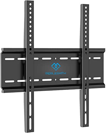 PERLESMITH Fixed TV Wall Mount Bracket with Low Profile Design for Most 26-47 Inch LED, LCD, OLED, Plasma Flat Screen TVs - Ultra Slim Fix Mounting Bracket with Max VESA 400x400mm Weight up to 115lbs