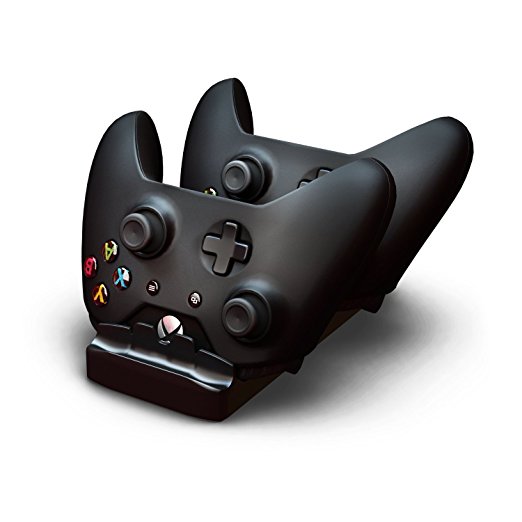 Dual Wireless Controllers Charger Dock Cradle & 2 300mAh Rechargeable Batteries For Microsoft Xbox One