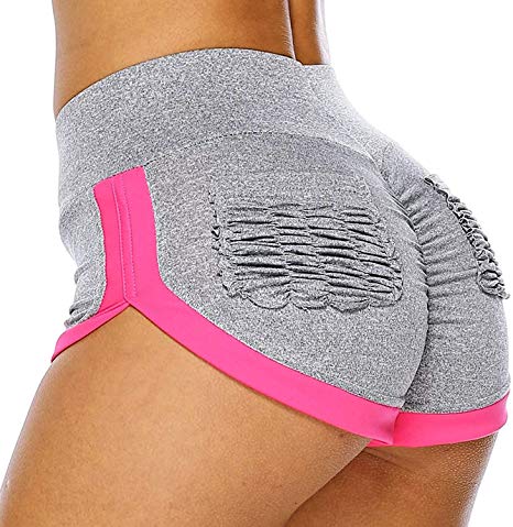 YOFIT Women Yoga Shorts Ruched Butt Sport Gym Push up Running Elastic High Waist Shorts Butt Lifting Hot Pants