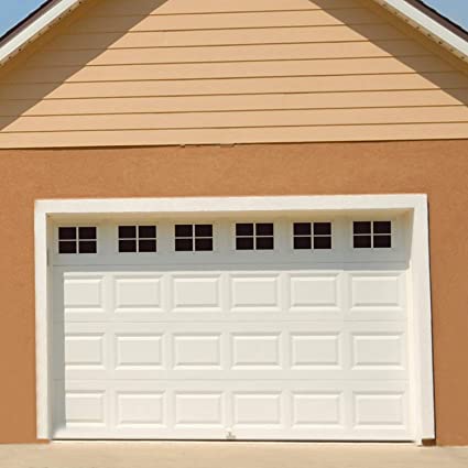24 Packs 6 x 4 Inches Garage Door Magnetic Panels, Two Car Garage Door Decorative Faux Black Window Decals, Weatherproof Magnets Hardware Metal Garage Door Windows, 1-2 Car Garage